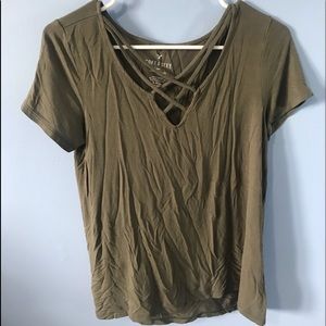 American Eagle Soft and Sexy Crisscross Tee